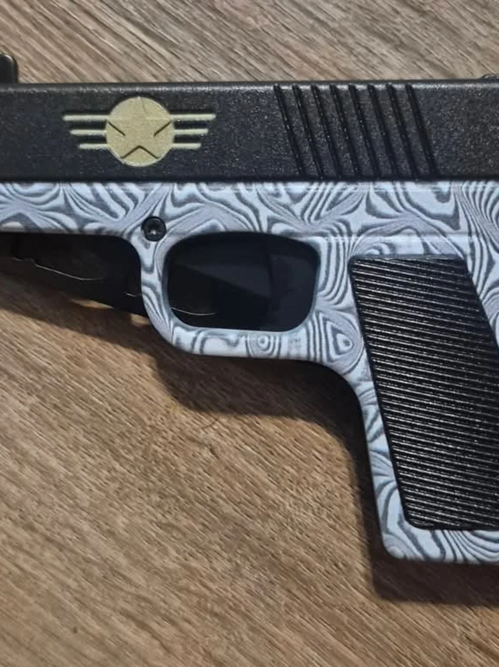 Custom Gray & Black Patterned Handheld Accessory